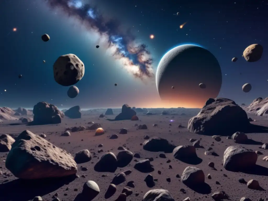 Campo de asteroides en el espacio: belleza y peligro Impresionante campo de asteroides en 8k: Fiebre del oro espacial