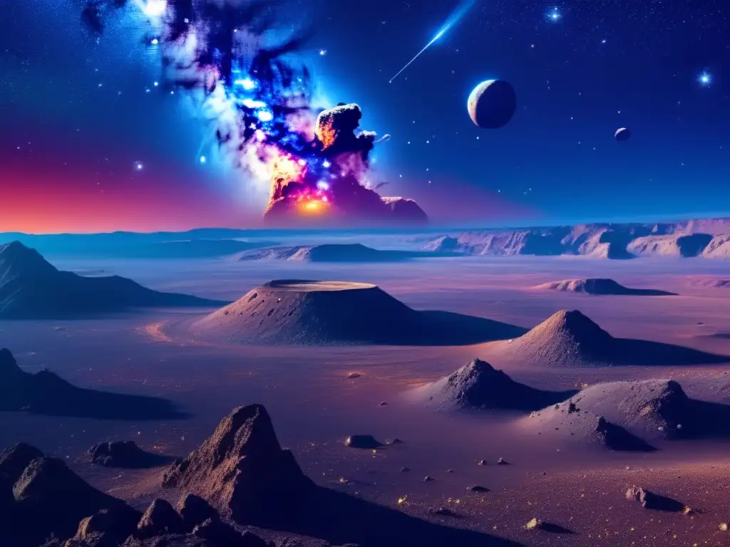 Majestuoso asteroide dragón celeste Impresionante imagen de un asteroide en forma de dragón celeste en medio del espacio estelar