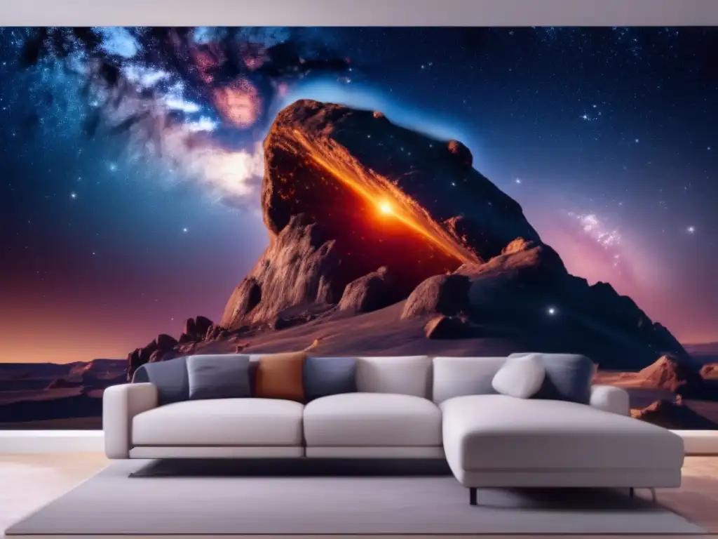Impresionante imagen 8k de un cielo estrellado con asteroide prominente