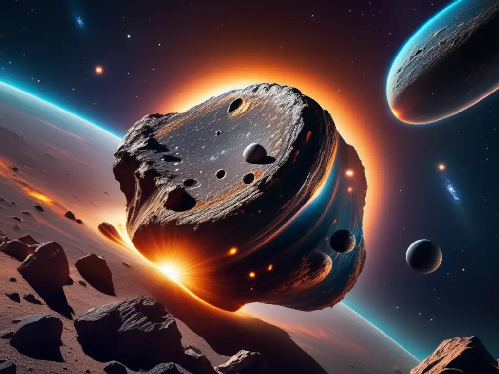 Impresionante imagen 8k de galaxia espiral con asteroide en trayectoria - Probabilidad de colisión asteroides tierra