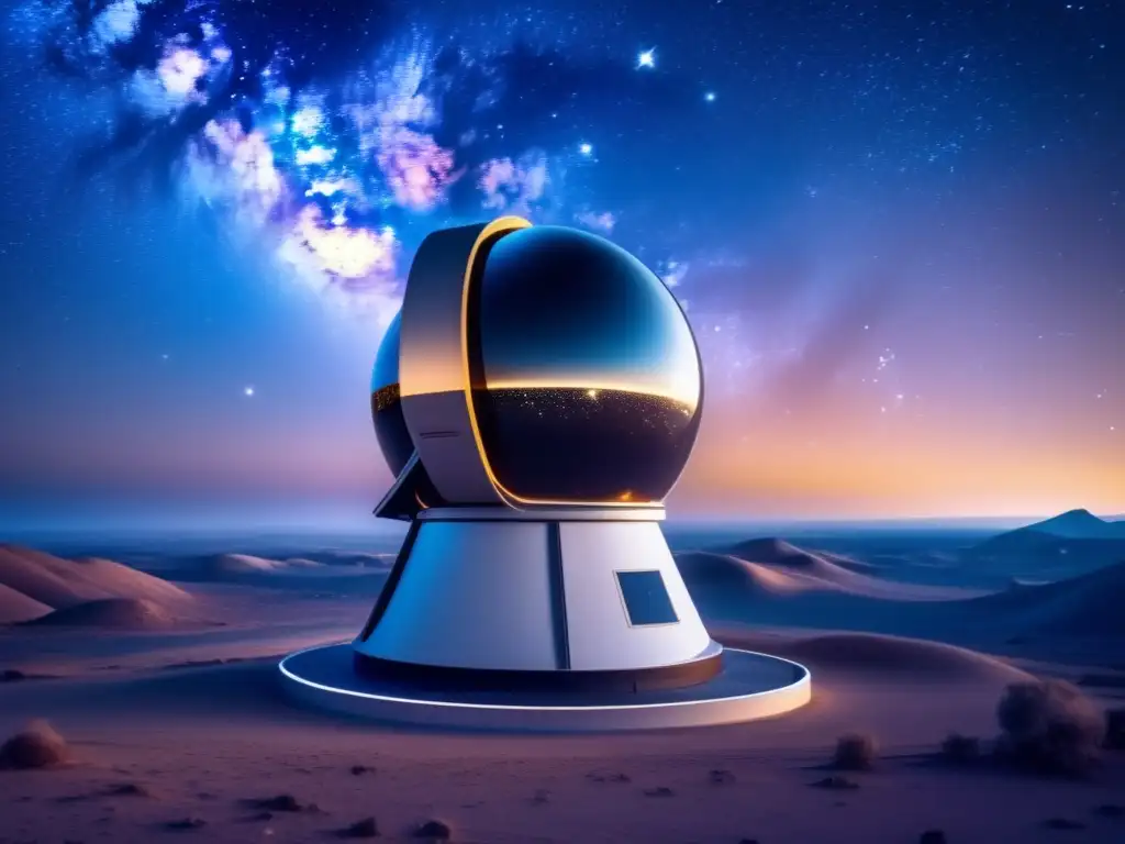 Maravillosa imagen nocturna estrellada con telescopio espacial futurista Una impresionante imagen ultradetallada 8k del vasto cielo estrellado