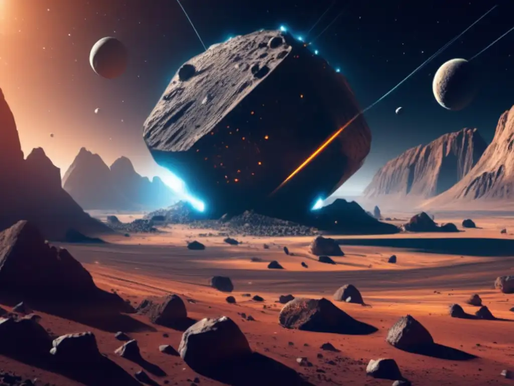 Futuro de la Minería de Asteroides Ilustración impresionante de minería de asteroides: Futuro de la Regulación en la minería de asteroides
