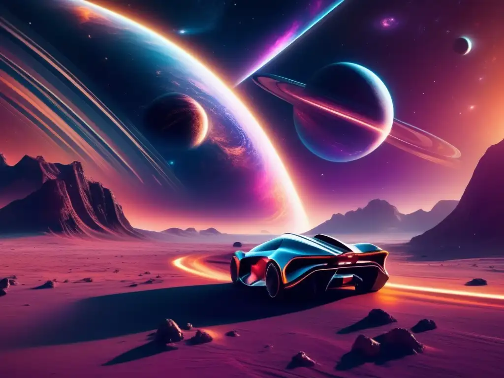Fascinante escena espacial con astronauta y asteroides Increíble escena espacial con astronauta en juego de caza de asteroides espaciales (110 caracteres)