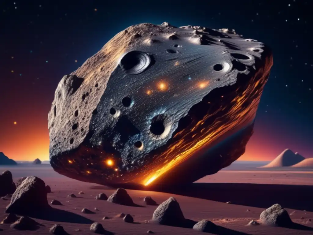 Asteroide metálico en el espacio Increíble imagen 8k de asteroide metálico en el espacio: Exploración de asteroides en el espacio