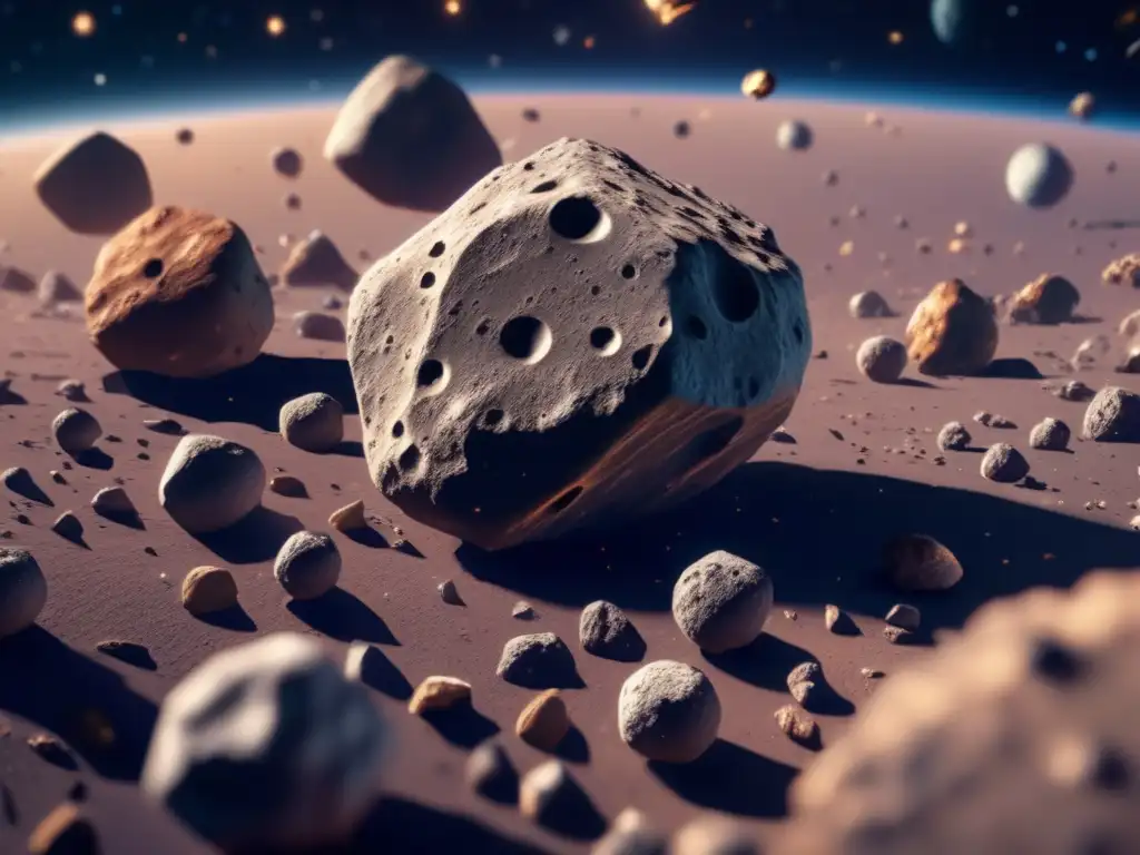 Impresionante imagen 8k de un vasto espacio lleno de asteroides Un increíble paisaje espacial: asteroides diversos enriquecen el espacio - Desafíos legales recursos espacio exterior