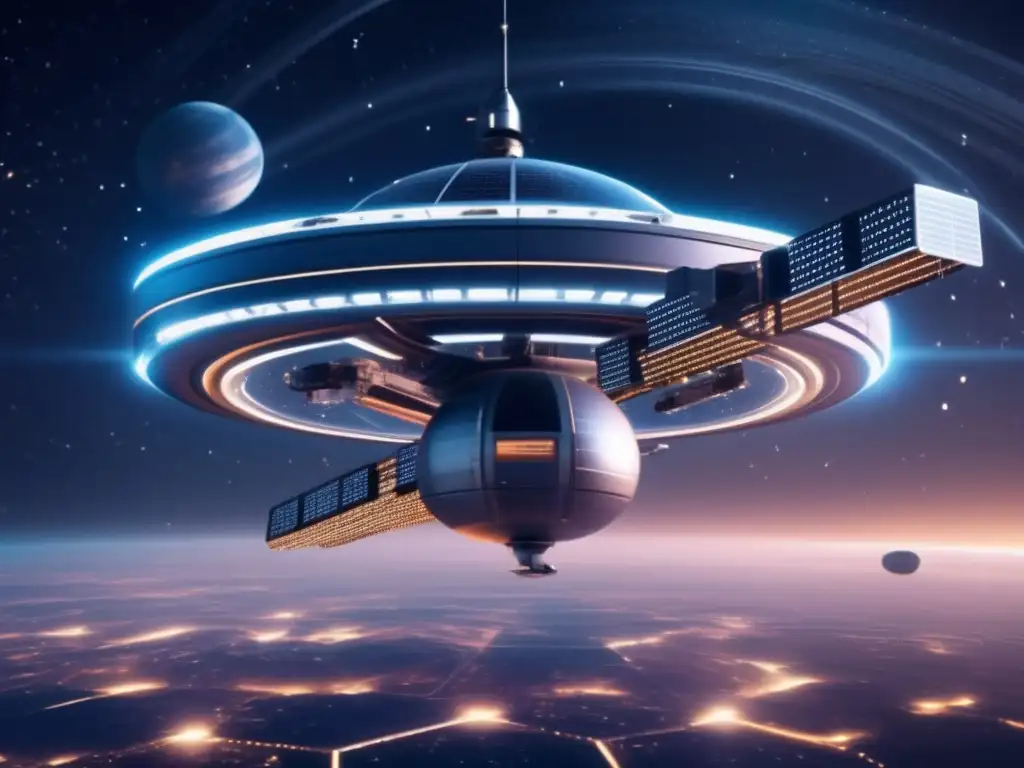 Estación espacial futurista en el espacio Influencia del asteroide en la política exterior