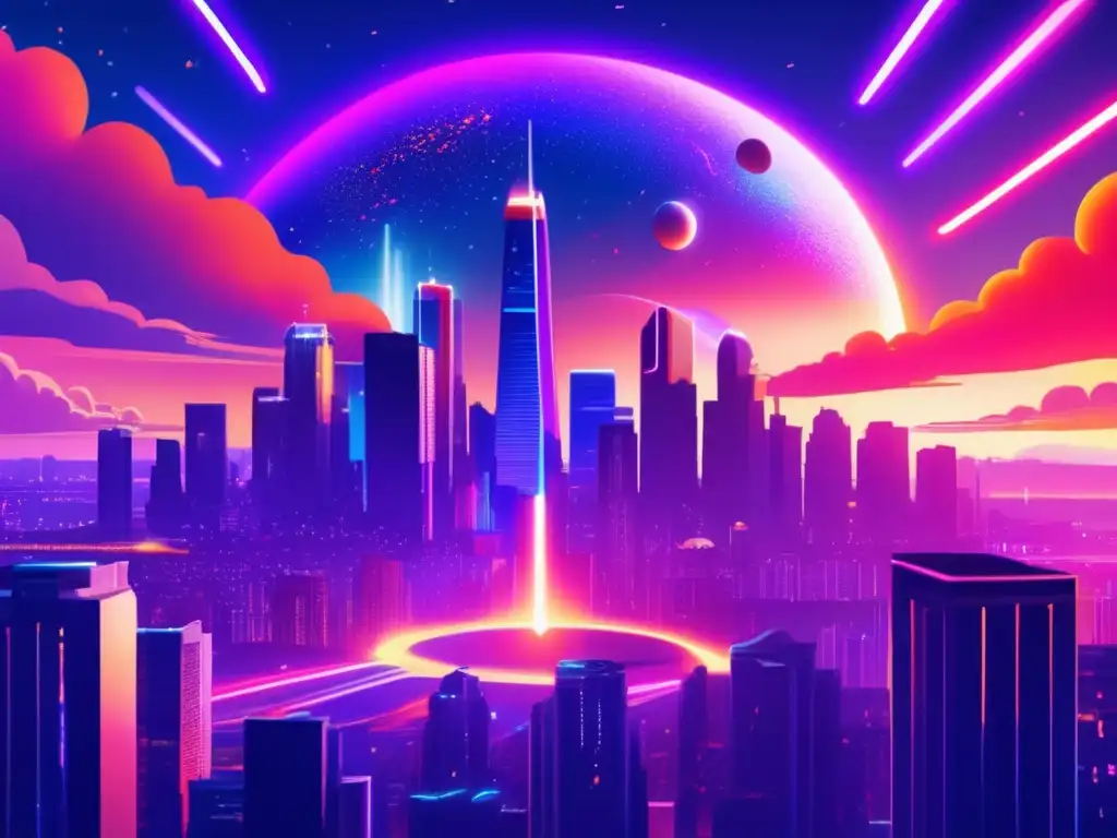 Ciudad futurista amenazada por asteroide Influencia de asteroides en cultura pop: ciudad futurista amenazada por asteroide