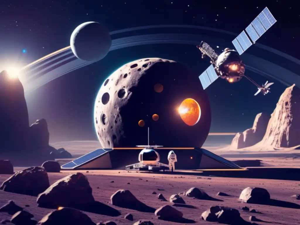 Estación espacial futurista en asteroide Influencia de la explotación de asteroides en la política exterior