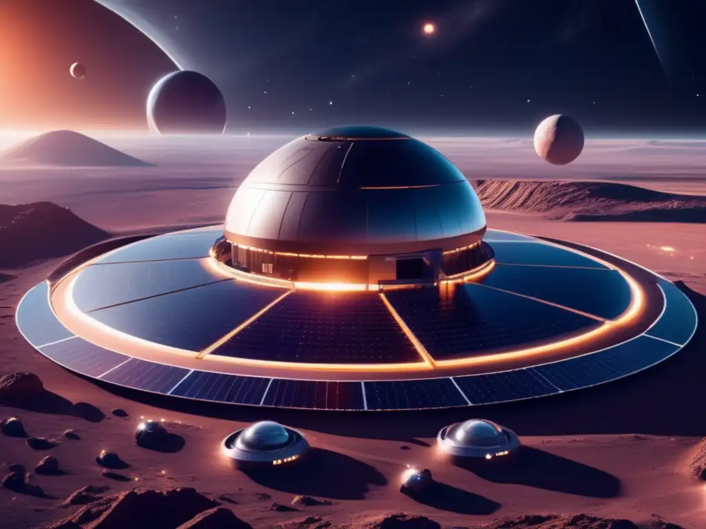 Futuro centro minero espacial en órbita Instalaciones mineras espaciales: Procesamiento y refinamiento de minerales extraterrestres