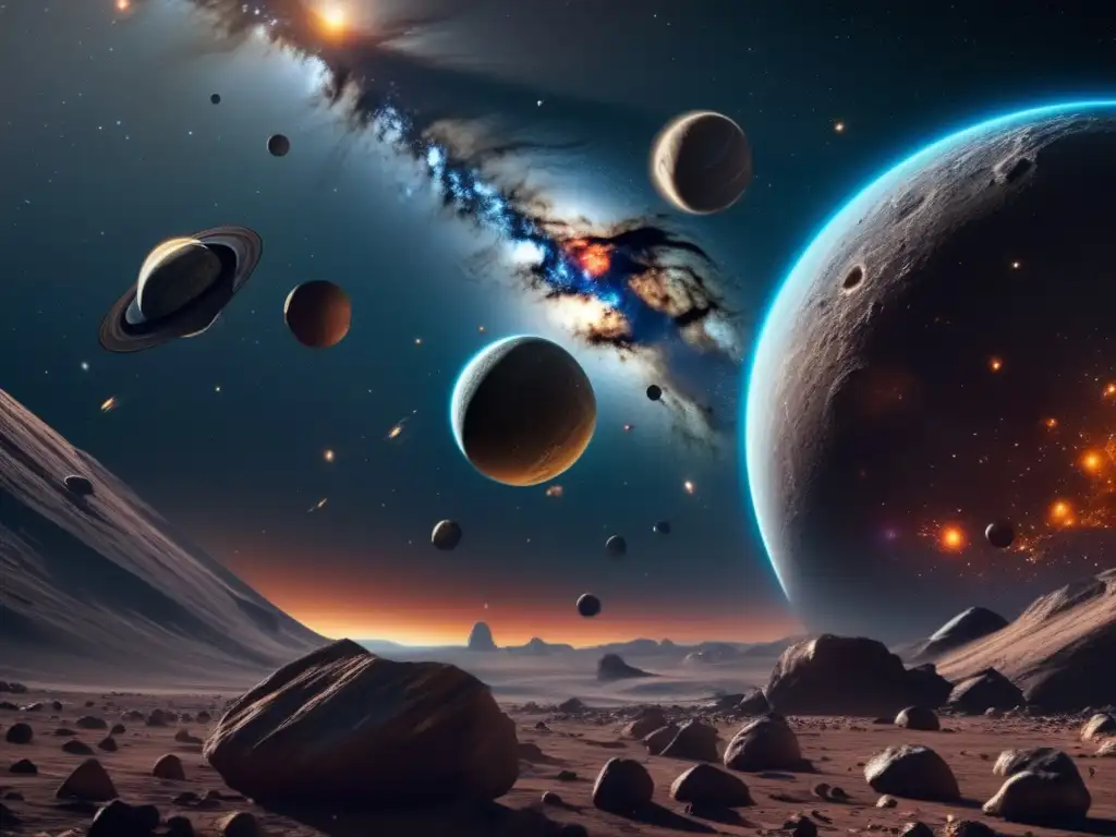 Exploración colectiva del sistema solar Exploración internacional asteroides: Imagen impresionante de 8k que captura la esencia del artículo