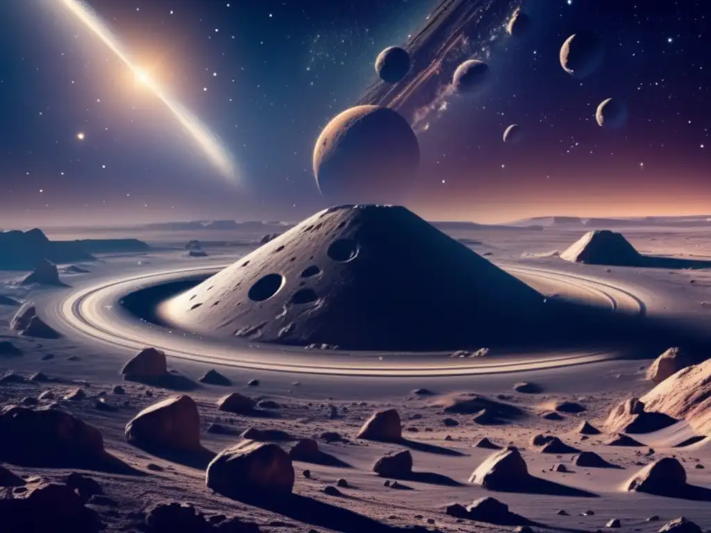 Fascinante campo de asteroides en el universo estrellado Legislación internacional propiedad asteroides en un universo estrellado con un campo de asteroides impresionante