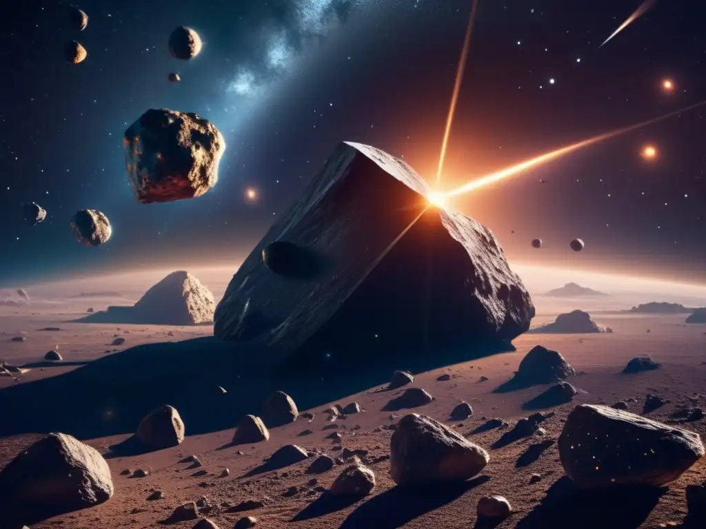 Fascinante campo de asteroides y exploración espacial Juegos de Rol Evacuaciones Asteroide en el espacio: ¡Espectacular imagen en 8k de asteroides, minas y tecnología avanzada!