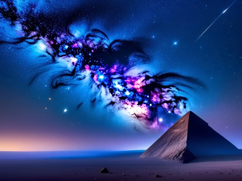 Cielo estrellado con asteroides y galaxias Jurisprudencia estelar: maravilla celeste con asteroides y estrellas deslumbrantes en un cielo infinito