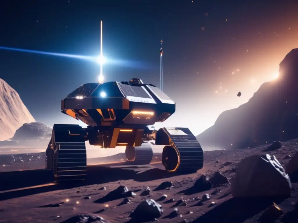Futura minería espacial con láser Tecnología láser extrayendo metales de asteroides