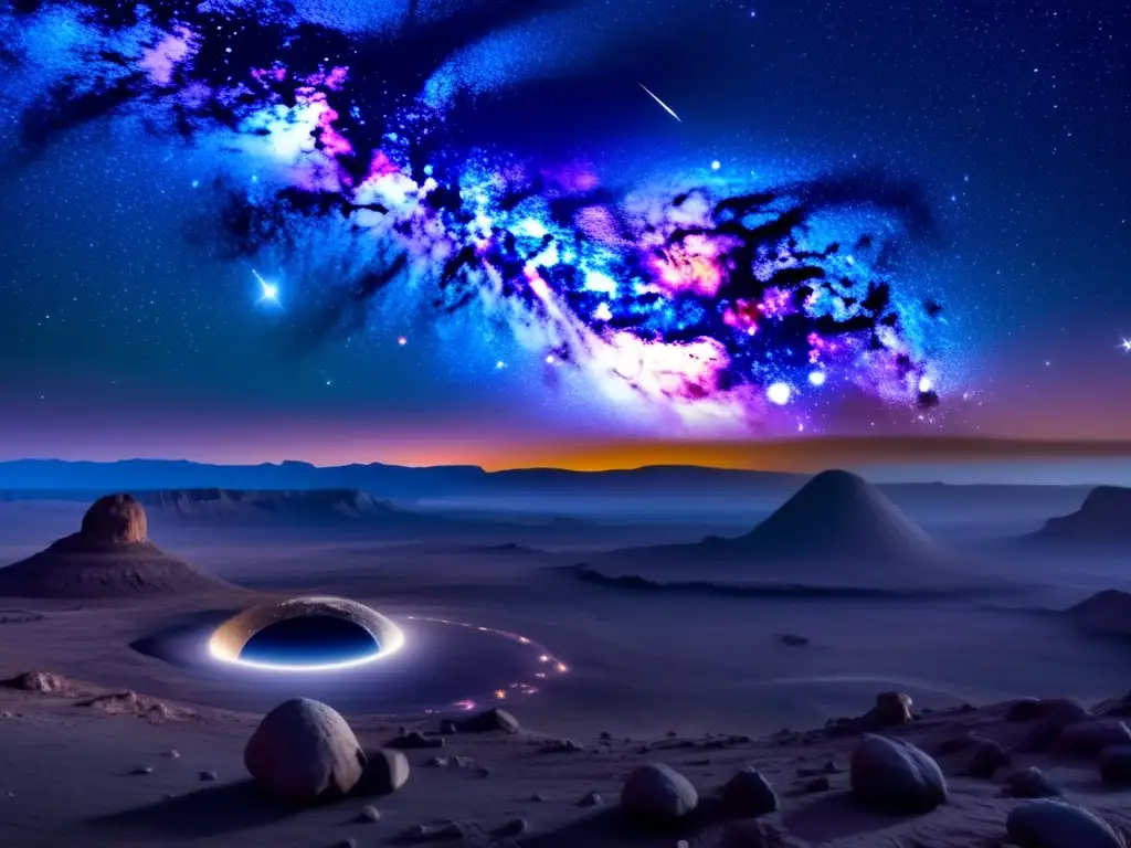 Maravillosa imagen de la Vía Láctea y un asteroide, resaltando la exploración de asteroides cercanos a la Tierra
