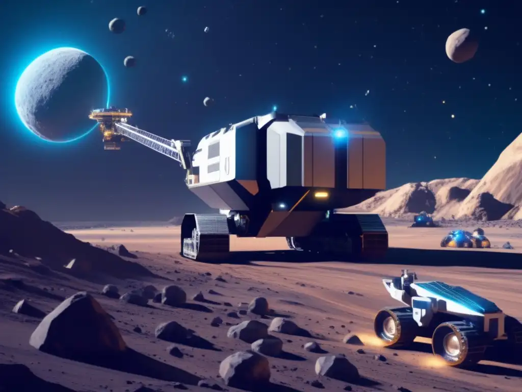 Minería espacial futurista en asteroide Métodos innovadores minería asteroides cósmicas