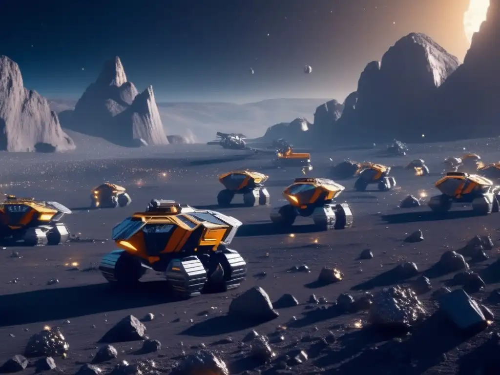 Futuro de la minería: robots mineros en un campo de asteroides Métodos innovadores minería asteroides cósmicas