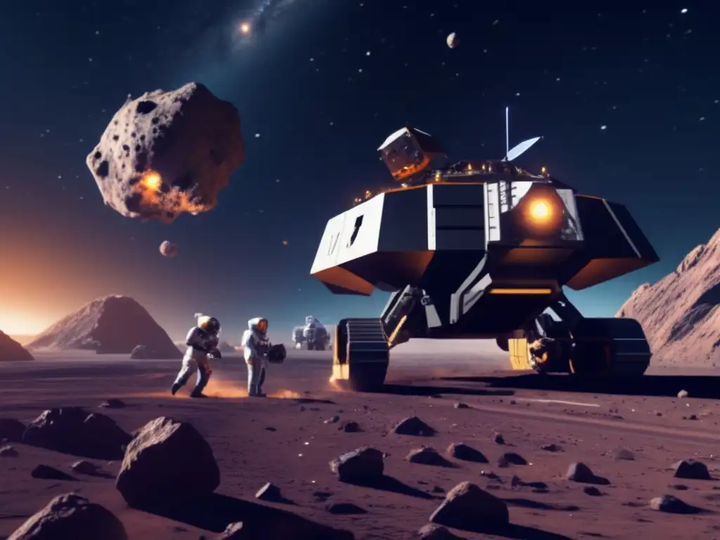 Operación minera de asteroides en progreso Operación minera de asteroides: Exploración y explotación en el espacio, tecnología avanzada y potencial económico