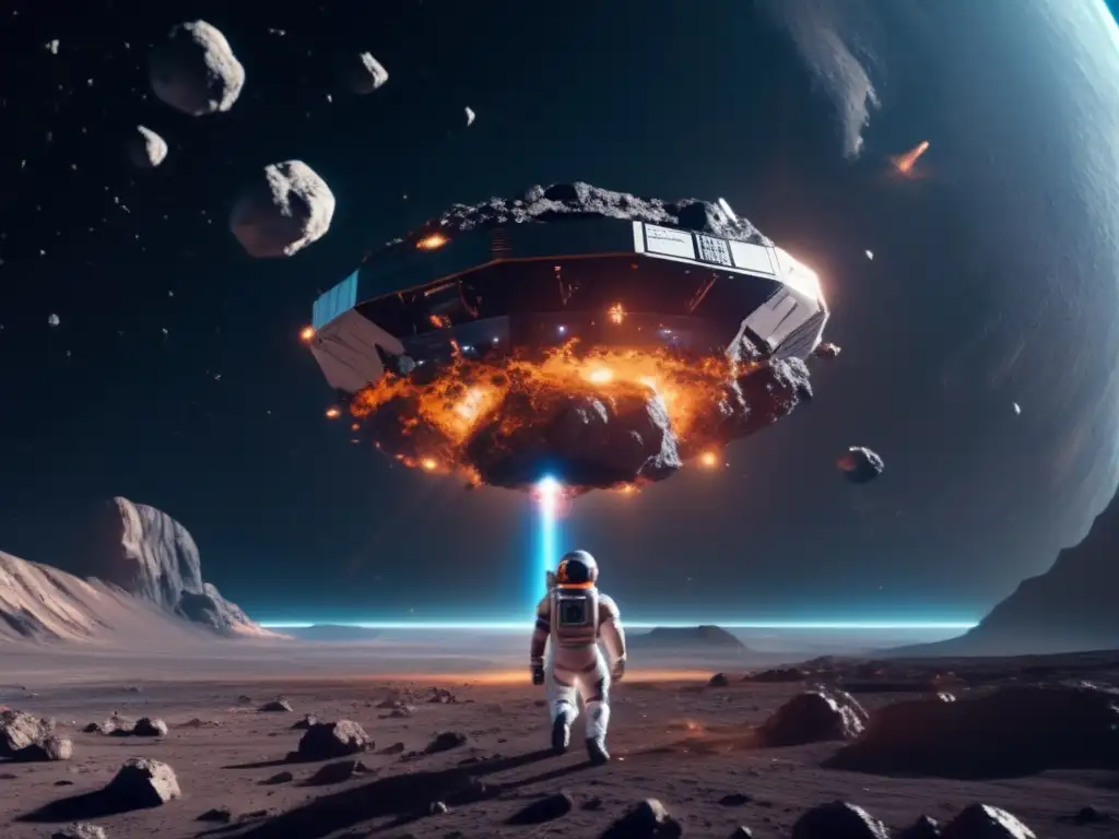 Operación minera futurista en asteroide Operación minera de asteroides futurista en 8k: Financiación actual de exploración asteroides