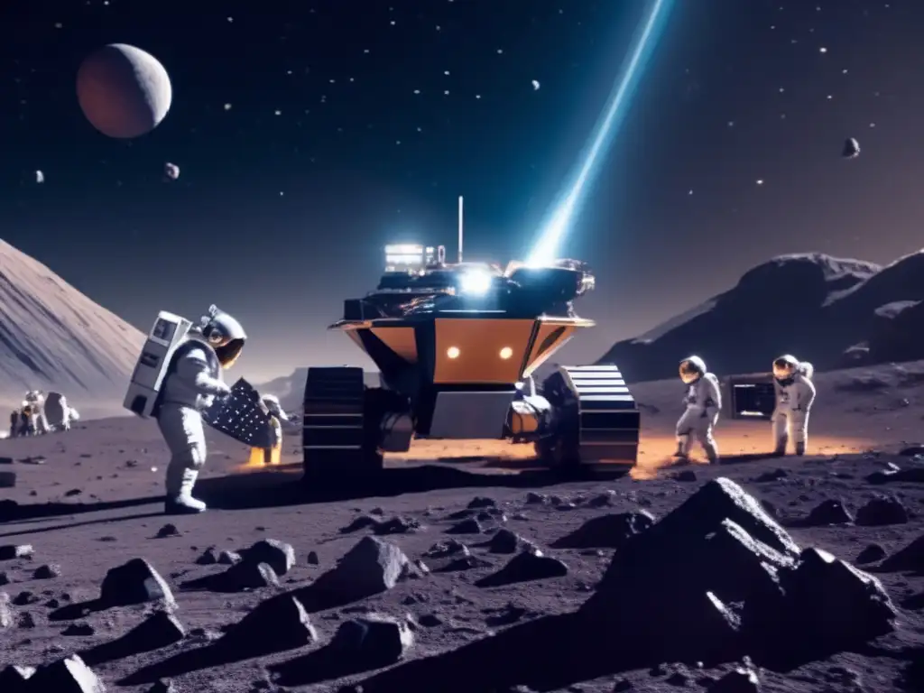 Minería espacial futurista en asteroide Operación minera en asteroides: Responsabilidad legal y daños