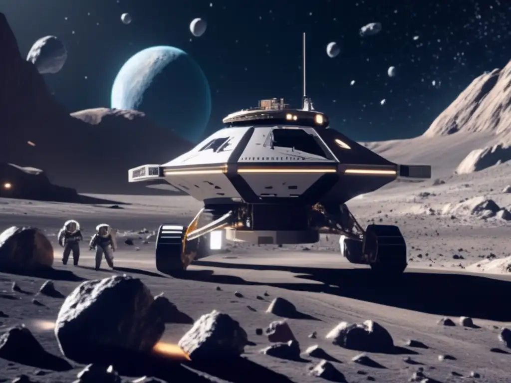 Operación minera espacial en asteroide: Exploración de asteroides como solución a la escasez de recursos