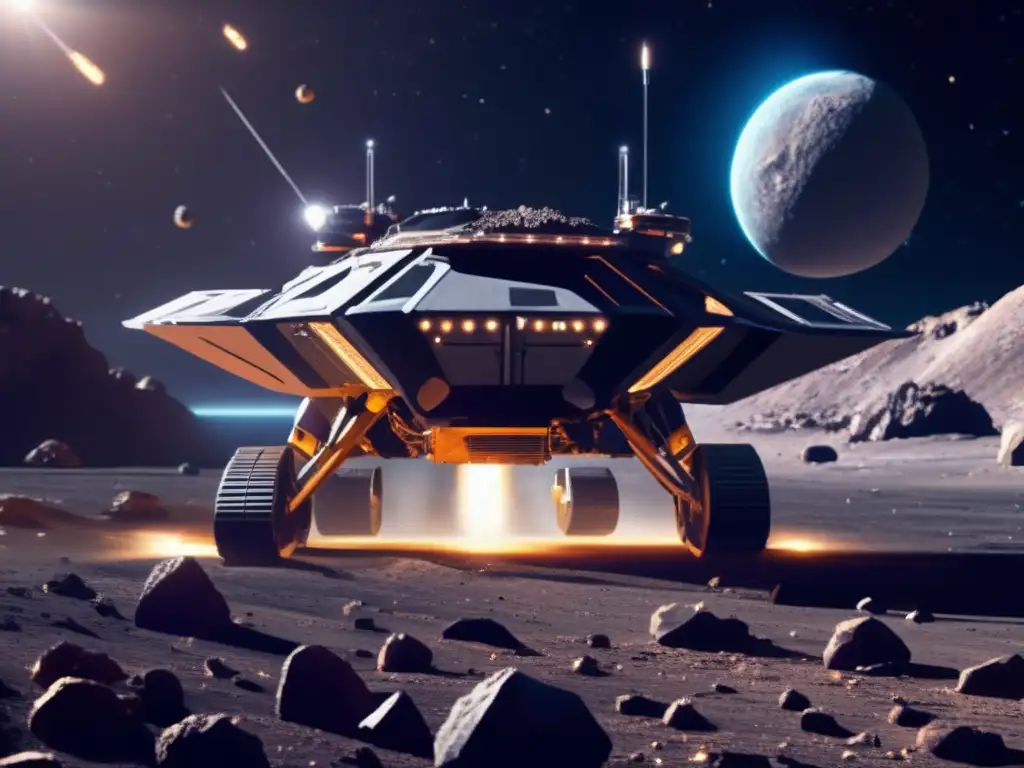 Minería espacial en asteroide: operación ultrarrealista Operación minera espacial en asteroide: Beneficios económicos de asteroides basálticos