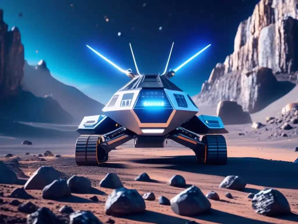 Minería espacial futurista en asteroide Operación minera espacial en asteroide: Geopolítica minería asteroides