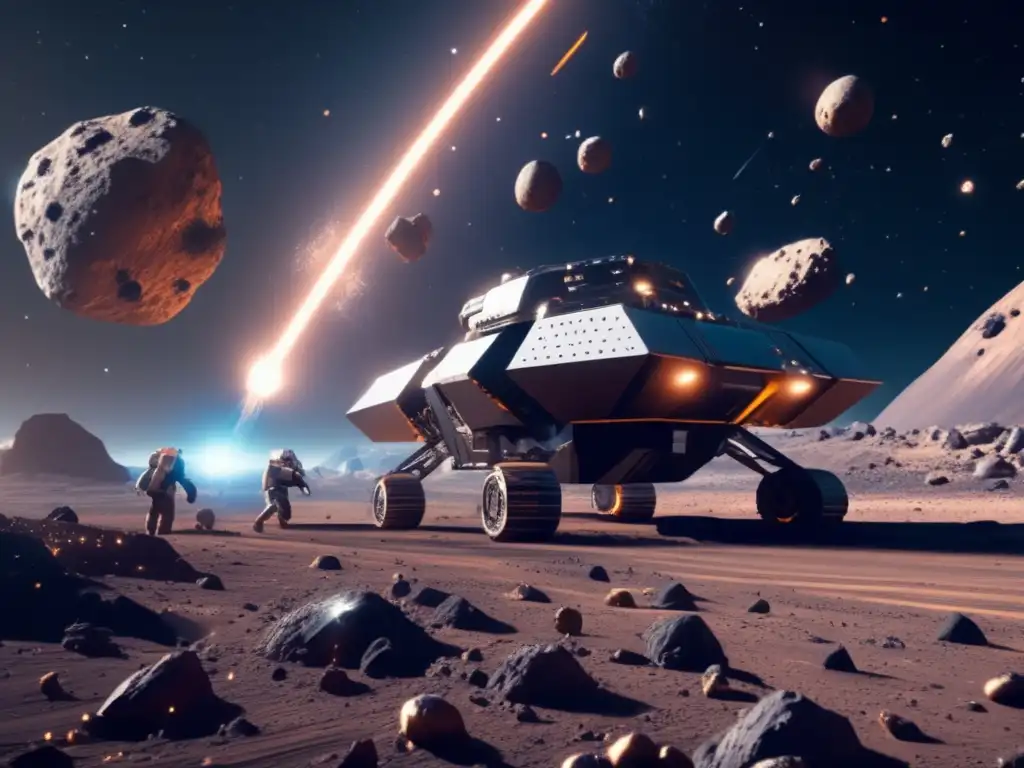 Minería espacial futurista en acción Operación minera espacial: Identificar asteroides para minería espacial