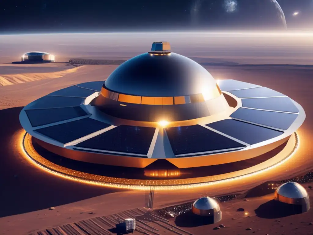 Futurista instalación minera espacial Instalación minera espacial: consideraciones ecológicas y sustentabilidad