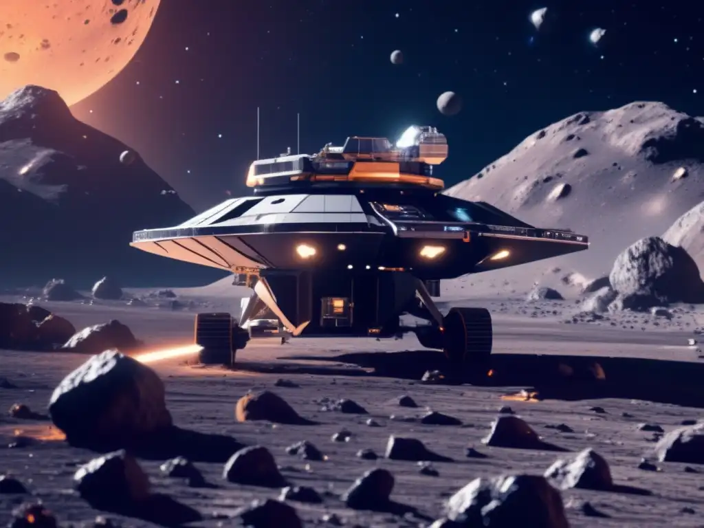 Operación de minería espacial futurista Operación minera espacial futurista en asteroide: Materiales asteroides reutilización