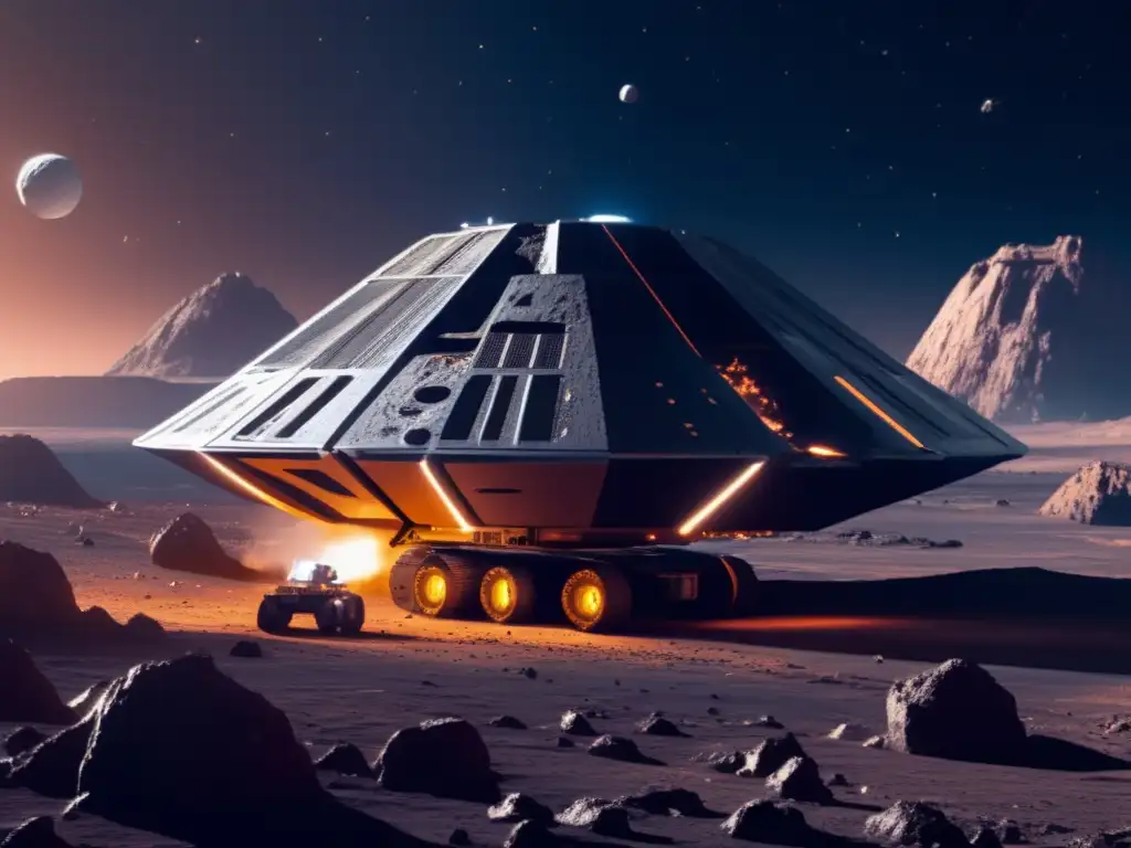 Operación minera espacial futurista Ultradeslumbrante operación minera espacial futurista en asteroide
