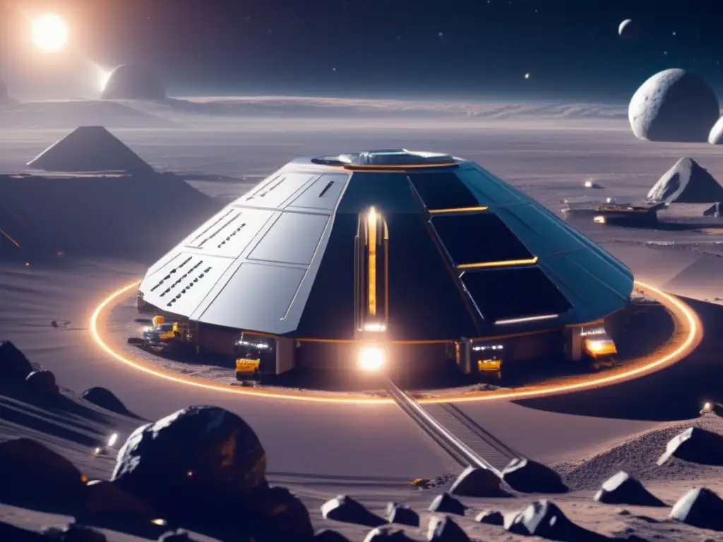 Minería espacial futurista en asteroide Operación minera futurista en asteroide: Ética, avance tecnológico y desarrollo económico en el espacio