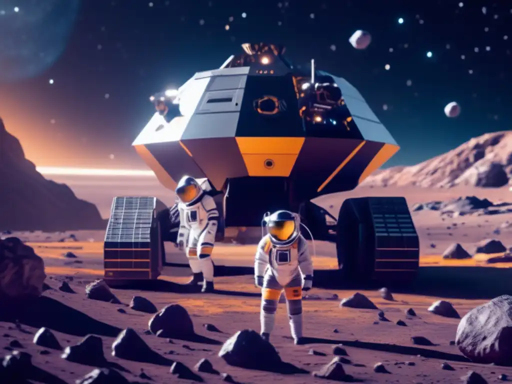 Operación minera futurista en asteroide: exploración y solución a la escasez de recursos