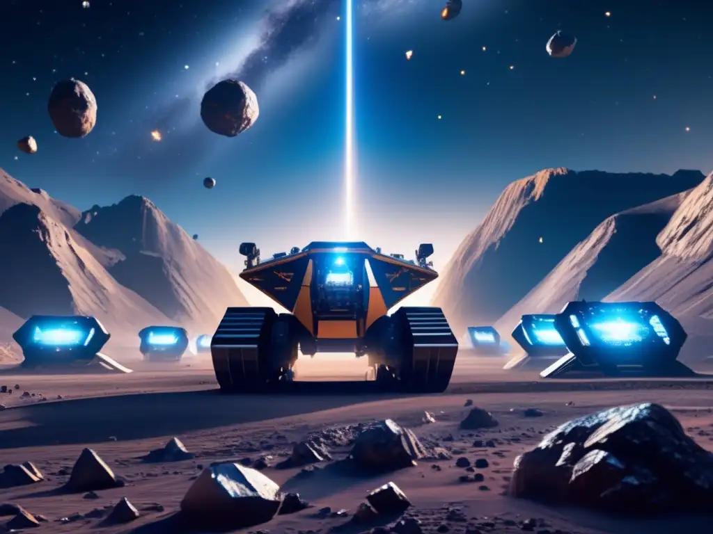 Operación minera futurista en el espacio: asteroides, tecnología avanzada y exploración sostenible