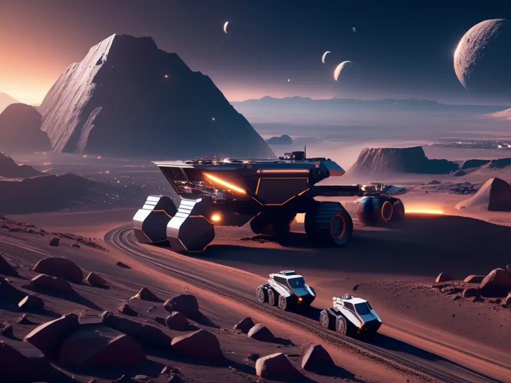 Minera futurista en asteroide Mineria en asteroide con coh