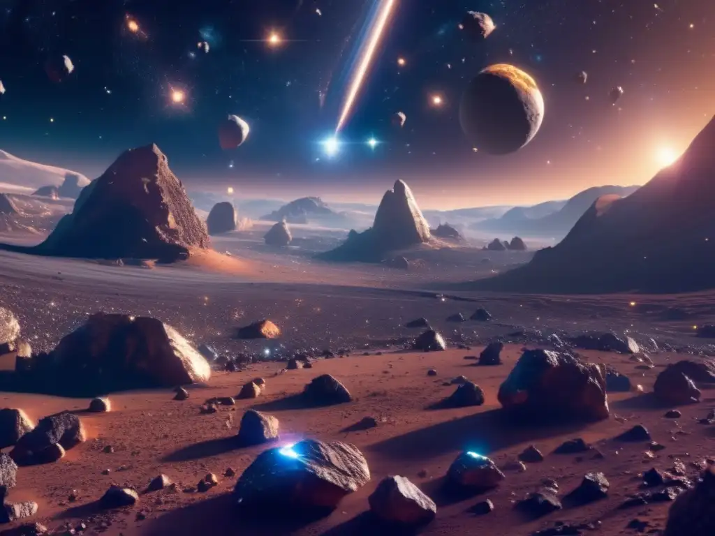 Mineria de asteroides en Centauros: Impresionante imagen 8k muestra vastedad del espacio y belleza de los asteroides Centauros