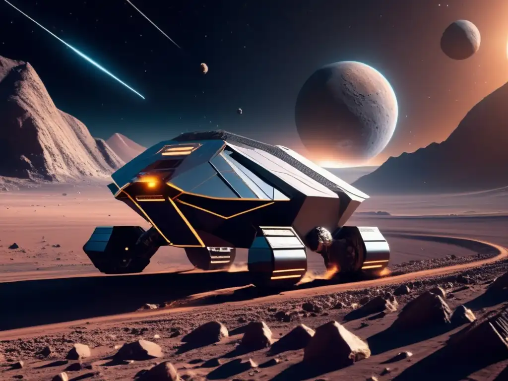 Inversión en minería de asteroides cercanos: Operación futurista de minería espacial en un asteroide rico en minerales
