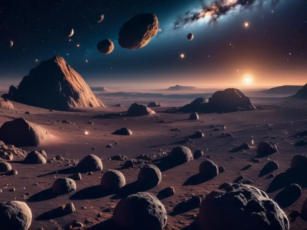 Espectacular imagen de asteroides en el espacio Minería de asteroides: derechos legales en el espacio