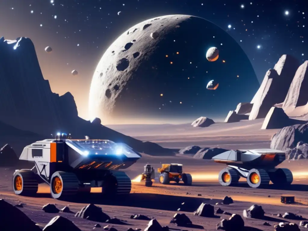 Futura minería espacial en asteroide Minería de asteroides: Futuro prometedor de recursos espaciales