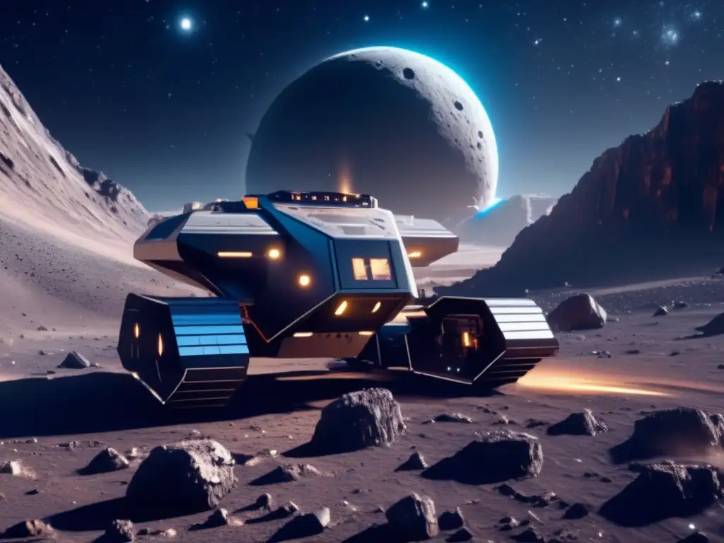 Minería espacial futurista en asteroide Minería de asteroides: redefiniendo poder económico