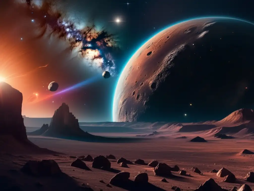 Minería de asteroides como recurso: imagen 8k detallada muestra la grandeza del espacio, asteroide, drones y más