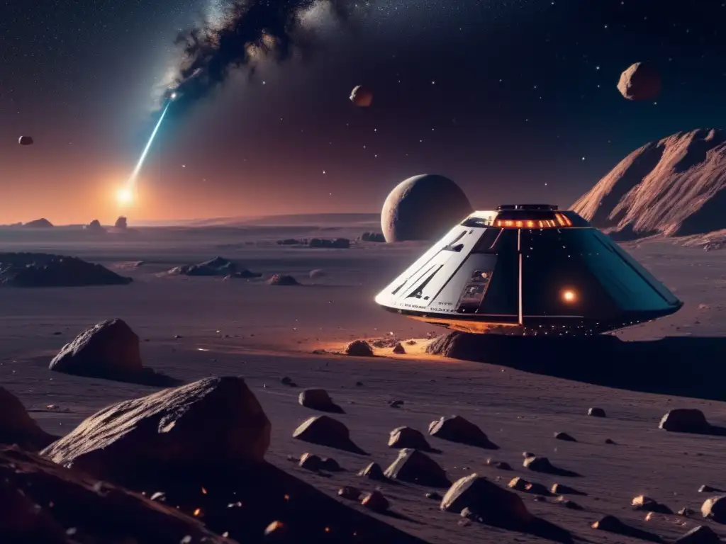 Minera espacial futurista y asteroides Minería de asteroides: recursos del cielo