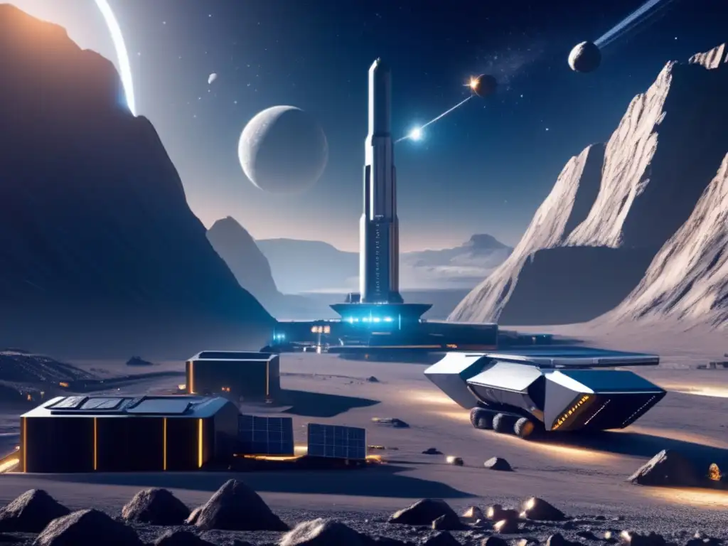 Futurista mina de asteroides Minería de asteroides: recursos valiosos del cielo