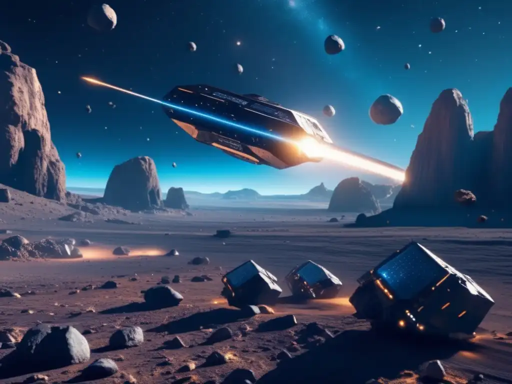 Futura minería espacial en acción Minería de asteroides: reducción de residuos espaciales, tecnología avanzada y sostenibilidad