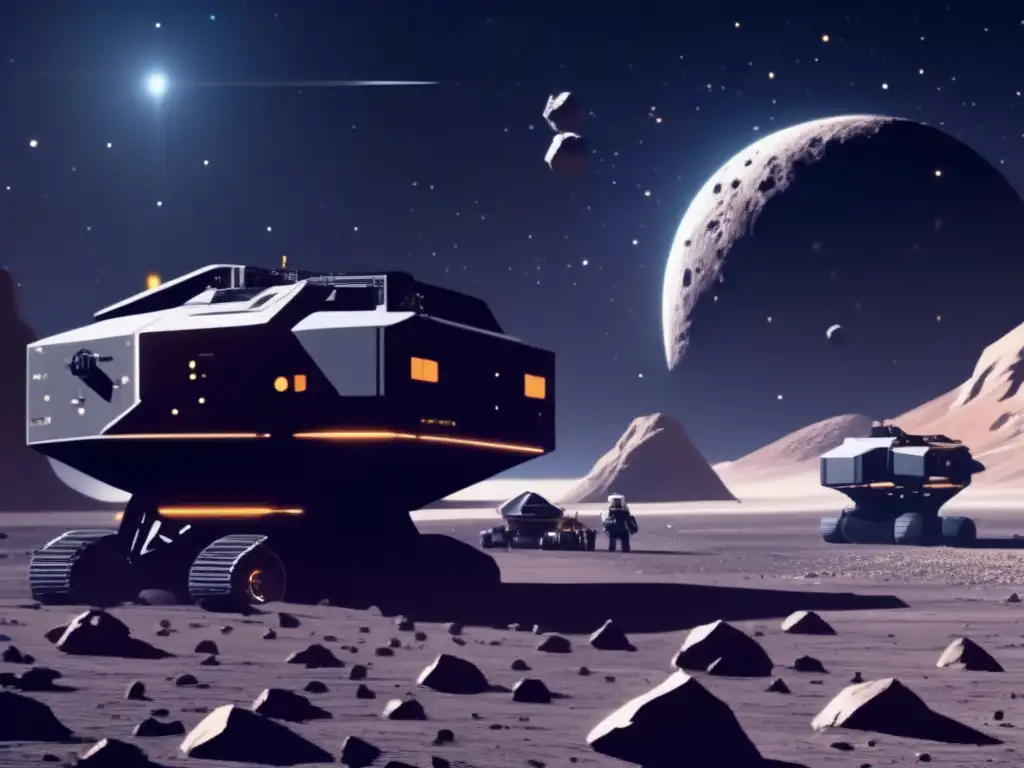 Futuro minero espacial Operación de minería espacial en asteroide