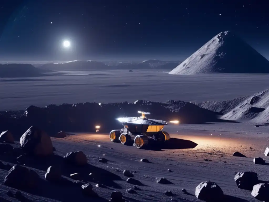 Minería espacial en asteroide Ryugu Minería espacial: Asteroide Ryugu extractos, operación futurista, impacto económico global