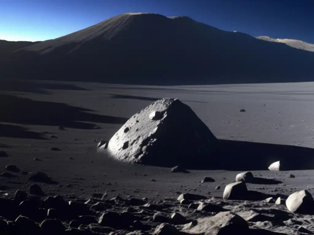 Exploración y minería en el asteroide Ryugu Minería espacial: Asteroide Ryugu extractos, imagen detallada del asteroide y la nave Hayabusa2 recolectando muestras