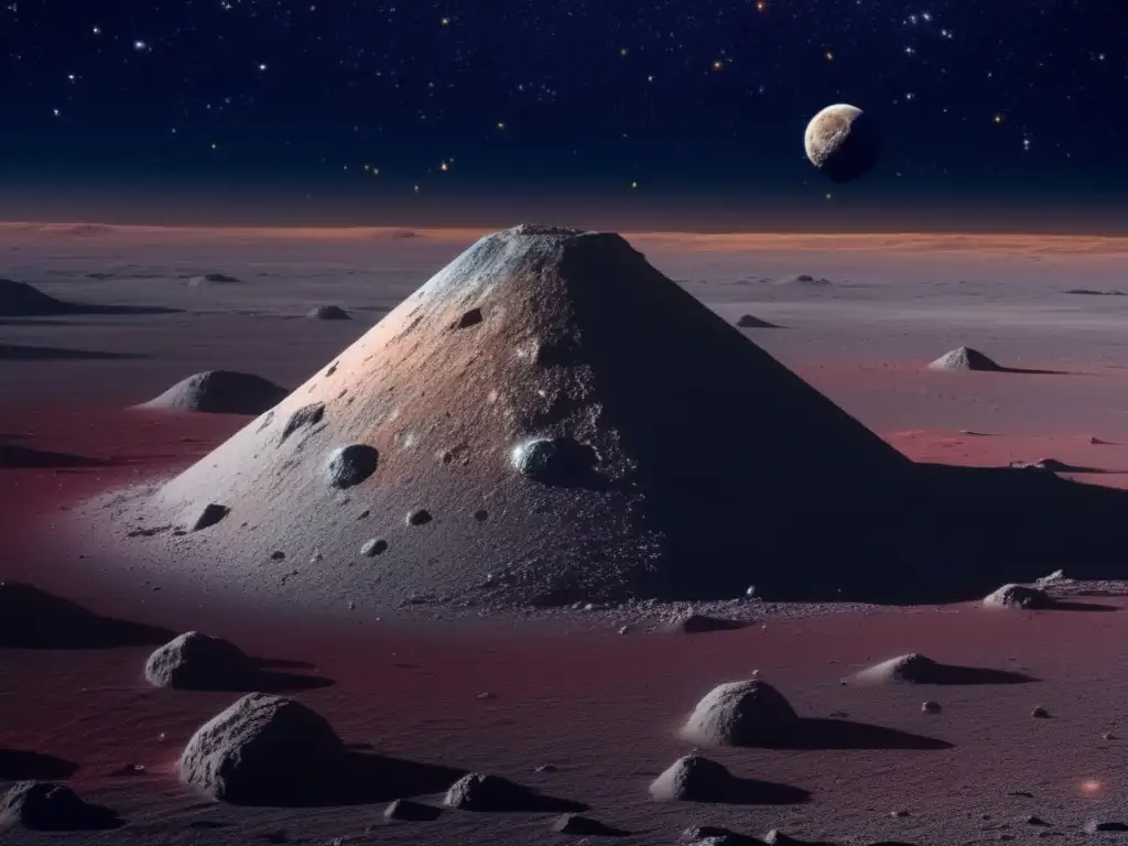Impresionante vista del asteroide Ryugu en el espacio Minería espacial: Asteroide Ryugu extractos en el cosmos