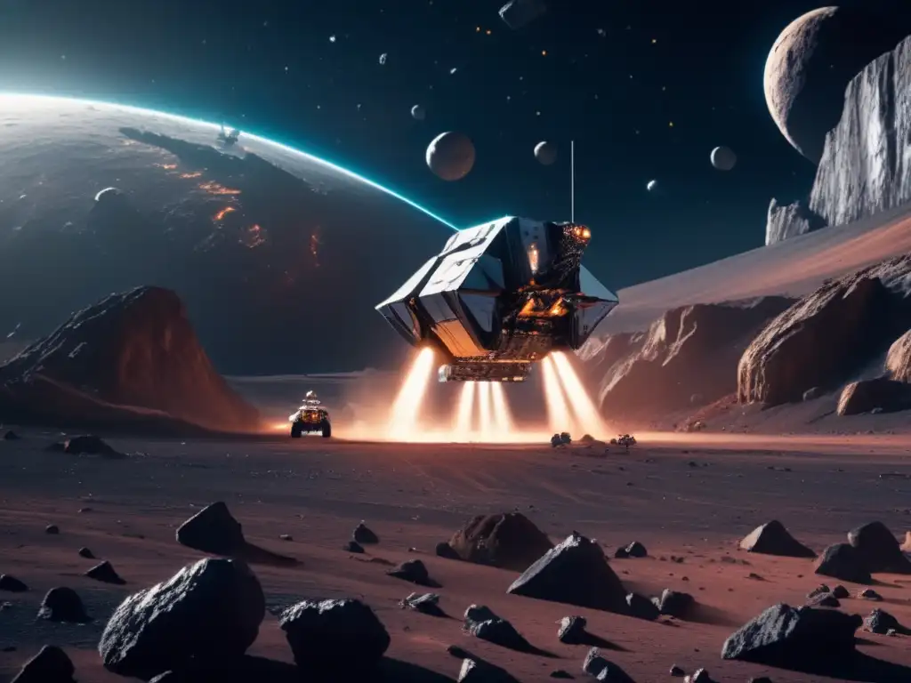 Operación de minería espacial futurista