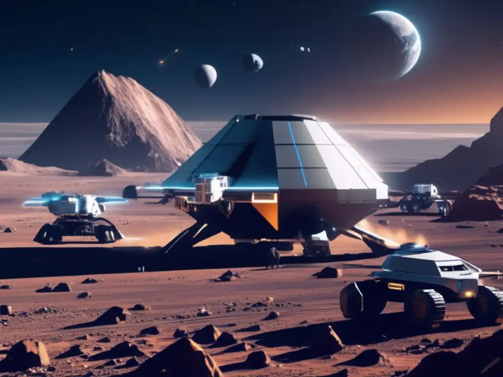 Minería espacial en asteroide Minería espacial: Identificación y extracción de recursos de asteroides